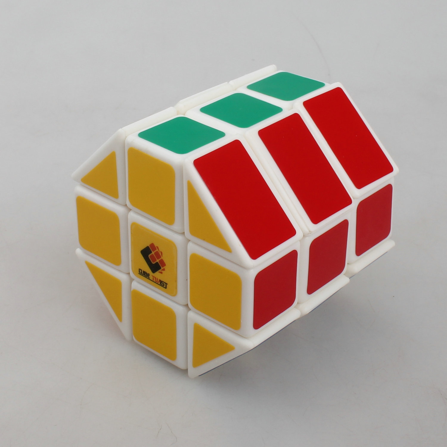 梯色圆柱魔方白色三阶变形魔方3x3x3圆柱型白底魔方