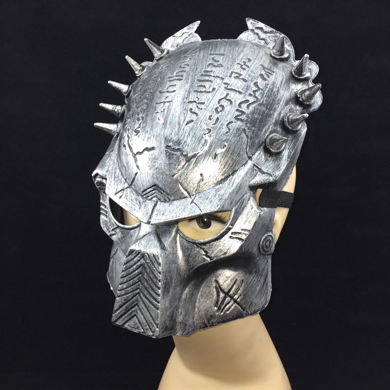 万圣节面具铁血战士面具全脸男士恐怖面具avpr独狼道具金银2色