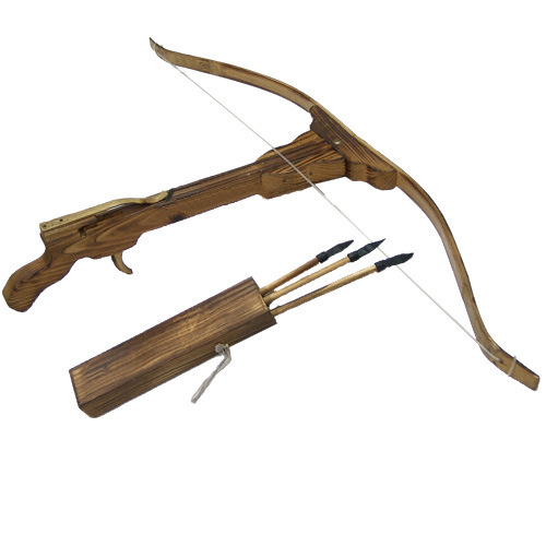 景区庙会热卖竹质仿真儿童玩具弩(小号)木制兵器模型地摊爆款