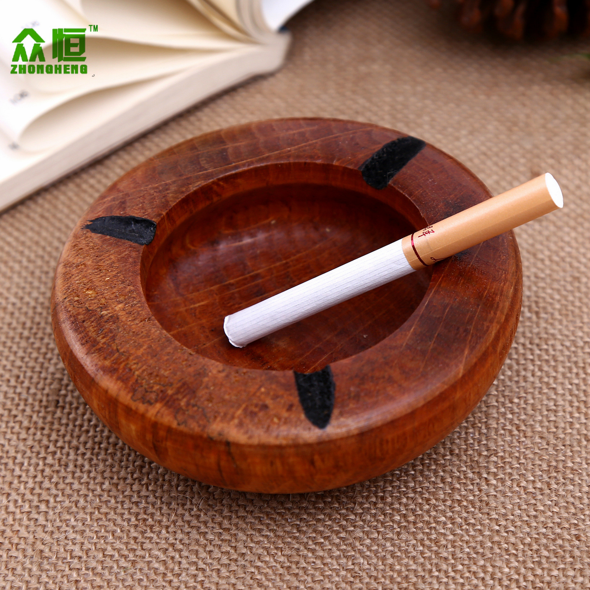 订制款 批发办公室家居生活用品订做款 木质工艺品烟灰缸 实木