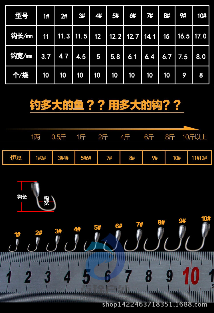 供应信息 鱼钩 森川钓针 传统钓伊豆 日本钛钨钢朝天钩 铅头钩 锡钩