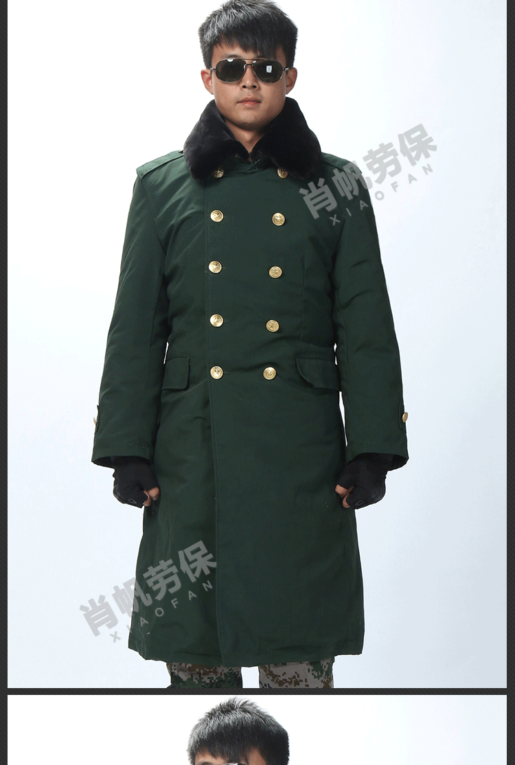 常服07加长加厚黄大衣冬季防寒军大衣男大衣冬装棉服批发