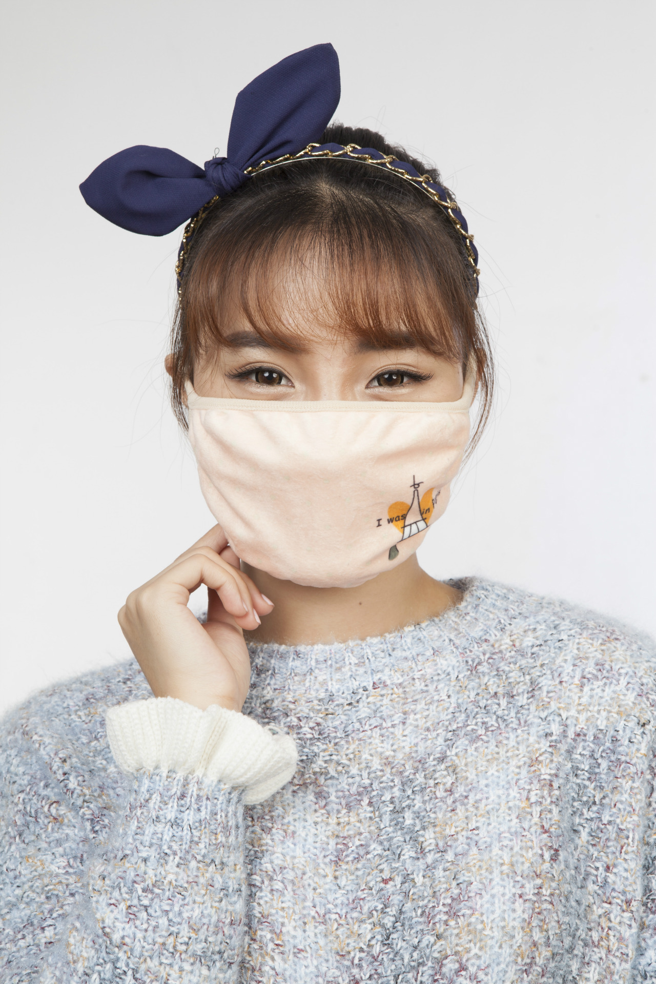 小狮子瑞恩女士平面新款冬季口罩 袋鼠图案挂耳式口罩[k-4871]