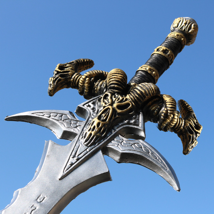 影视道具魔兽世界电影霜之哀伤1:1发泡羊头剑 军事模型仿真兵器