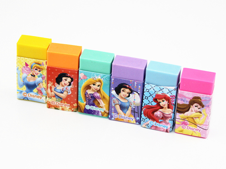联众 迪士尼文具 可爱公主 6只装橡皮 卡通橡皮擦 p5207-7