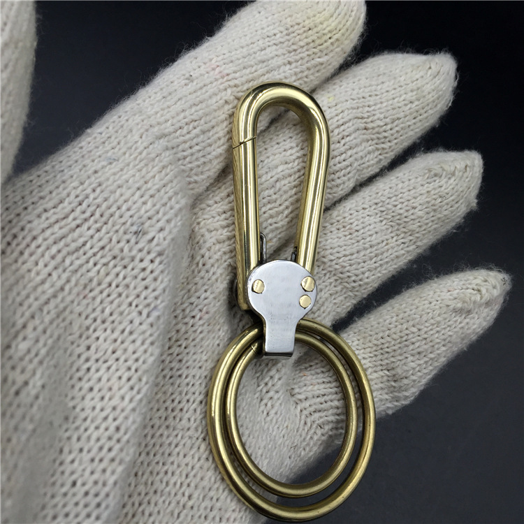 纯手工纯铜钥匙扣创意腰挂金属钥匙链简约快挂扣黄铜汽车钥匙扣