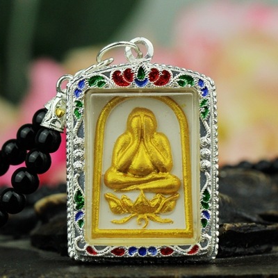 泰国佛牌真品 方形莲花 掩面佛 批发