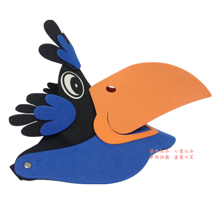 eva小乌鸦头饰乌鸦与狐狸故事游戏表演道具幼儿园舞会派对用品