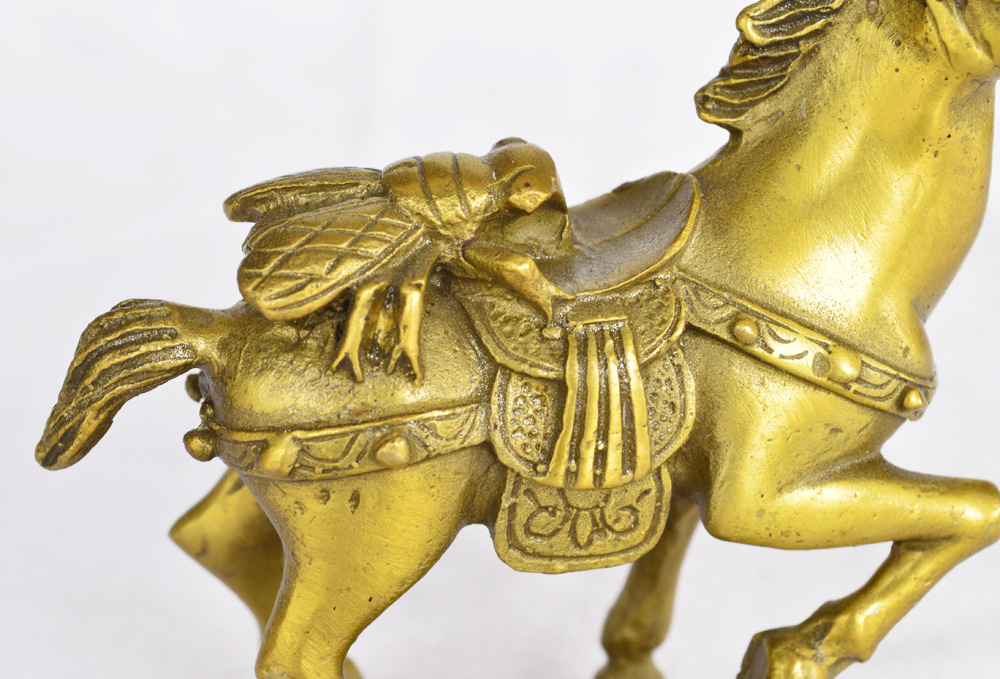 河南厂家直销创意精工家居装饰桌面铜器金属工艺品马上蝇摆件