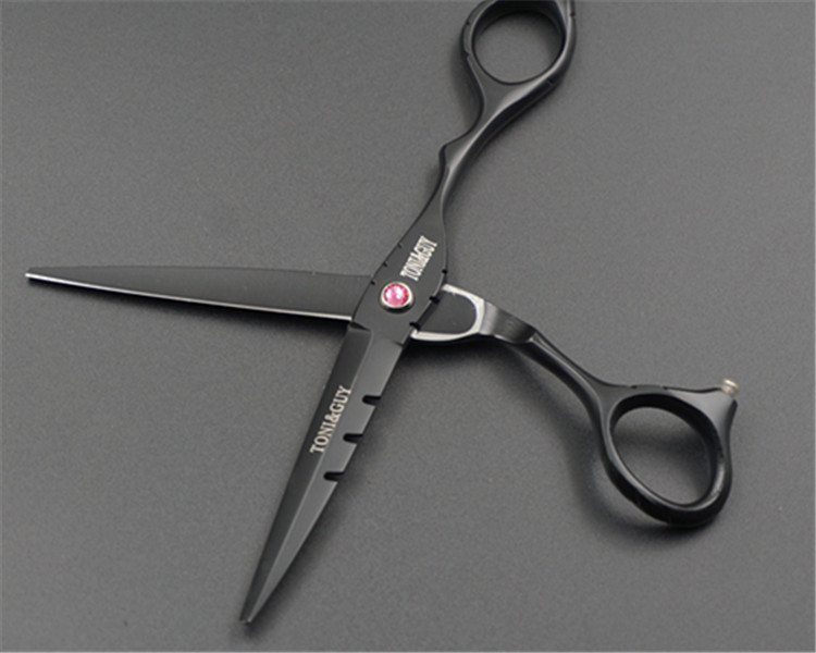 6寸黑色烤漆托尼盖 剪刀专业美发剪刀理发剪刀平剪套装 平剪 牙剪