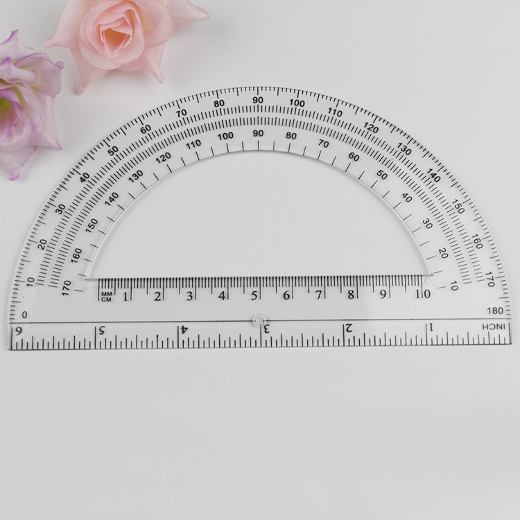 厂家批发 量角器 15cm 180度 半圆 塑料 角度 量角尺 绘图文具