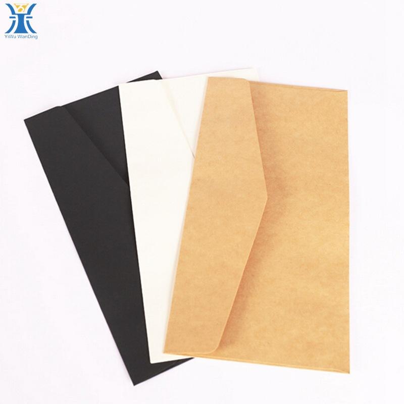 西式信封 c6牛皮纸黑卡信封 空白无印刷复古朴素明信片包装信封