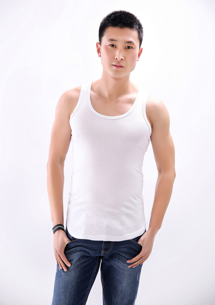 外贸夏季汗背心男士加肥加大码宽松透气胖人