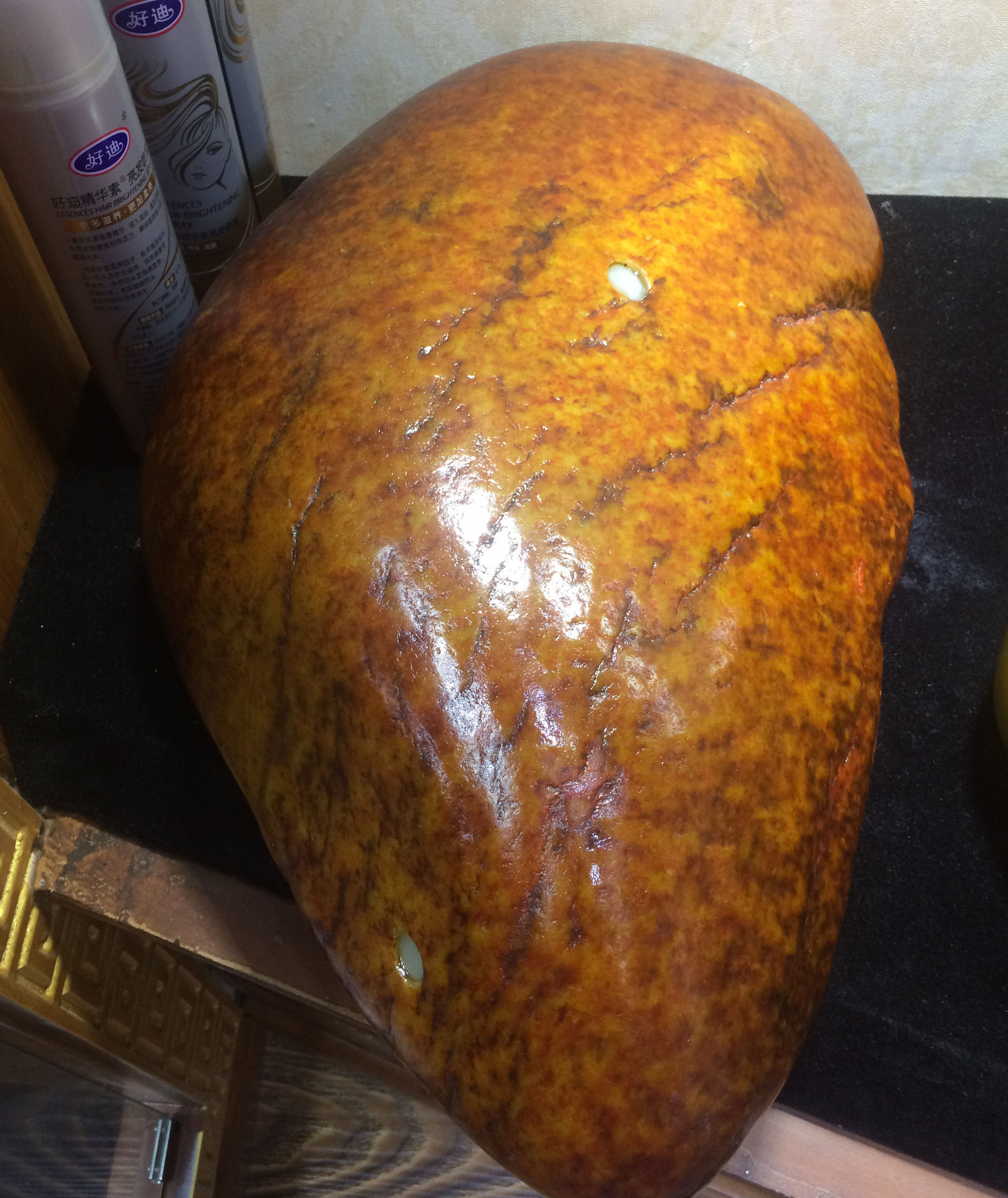 大美新疆 天然新疆和田玉黄金皮白玉籽料石包玉