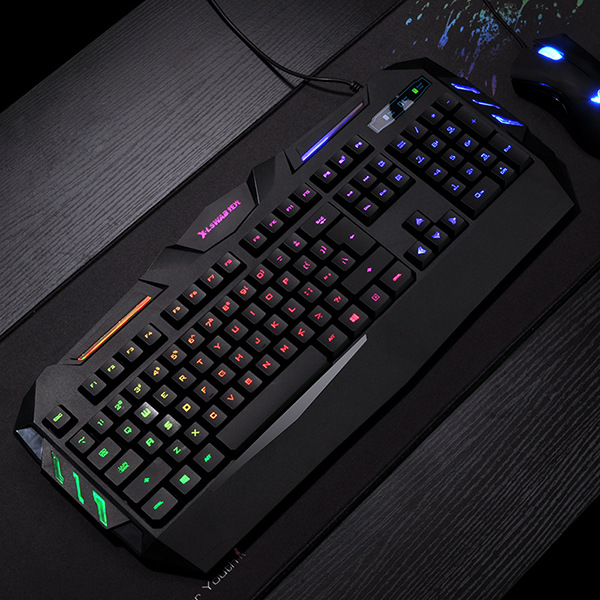 【年末狂欢】x-lswab炫光 xs550机械手感游戏网吧背光有线键盘