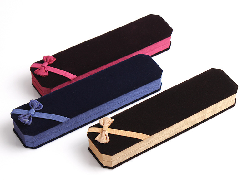 厂家批发八角植绒布包装盒饰品戒指盒项链盒手镯盒链首饰盒