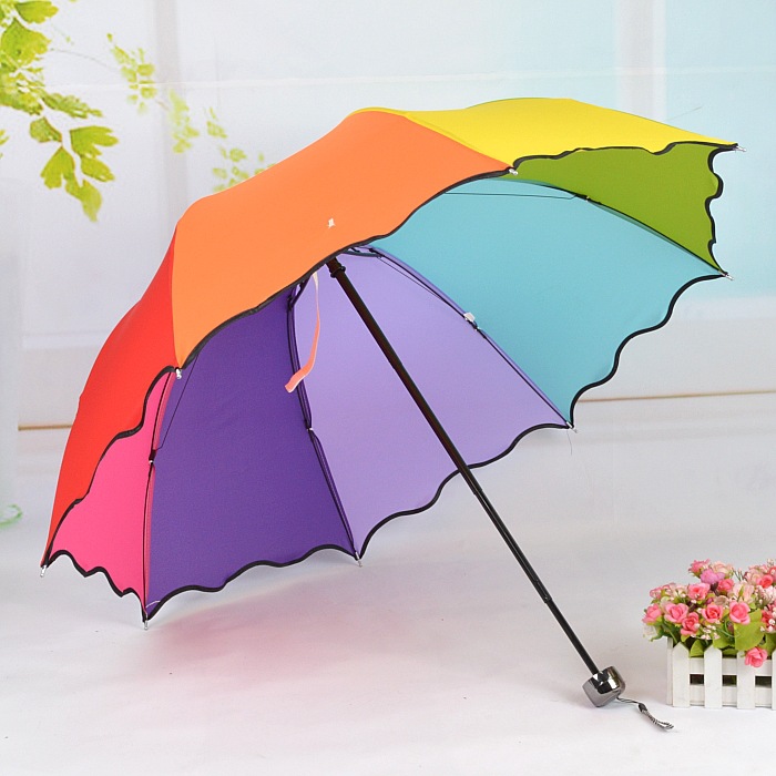 雨伞厂家批发 彩虹伞 折叠礼品伞晴雨伞 广告伞地摊-1223