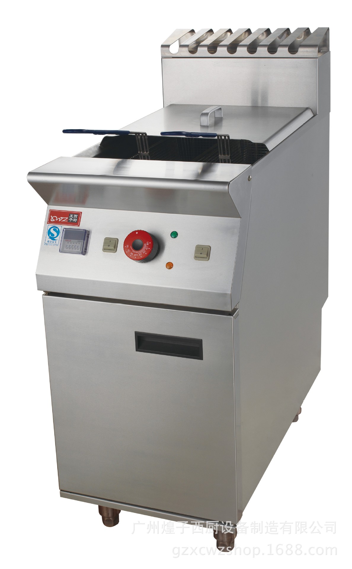 王子西厨立式单缸双筛电热炸炉 油炸机 不锈钢商用油炸锅 炸薯条