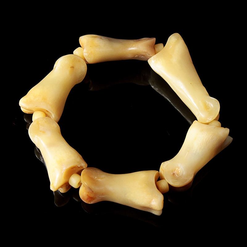 庚午文玩堂羊趾骨手串趾骨手链天然原始民族风骨质佛珠