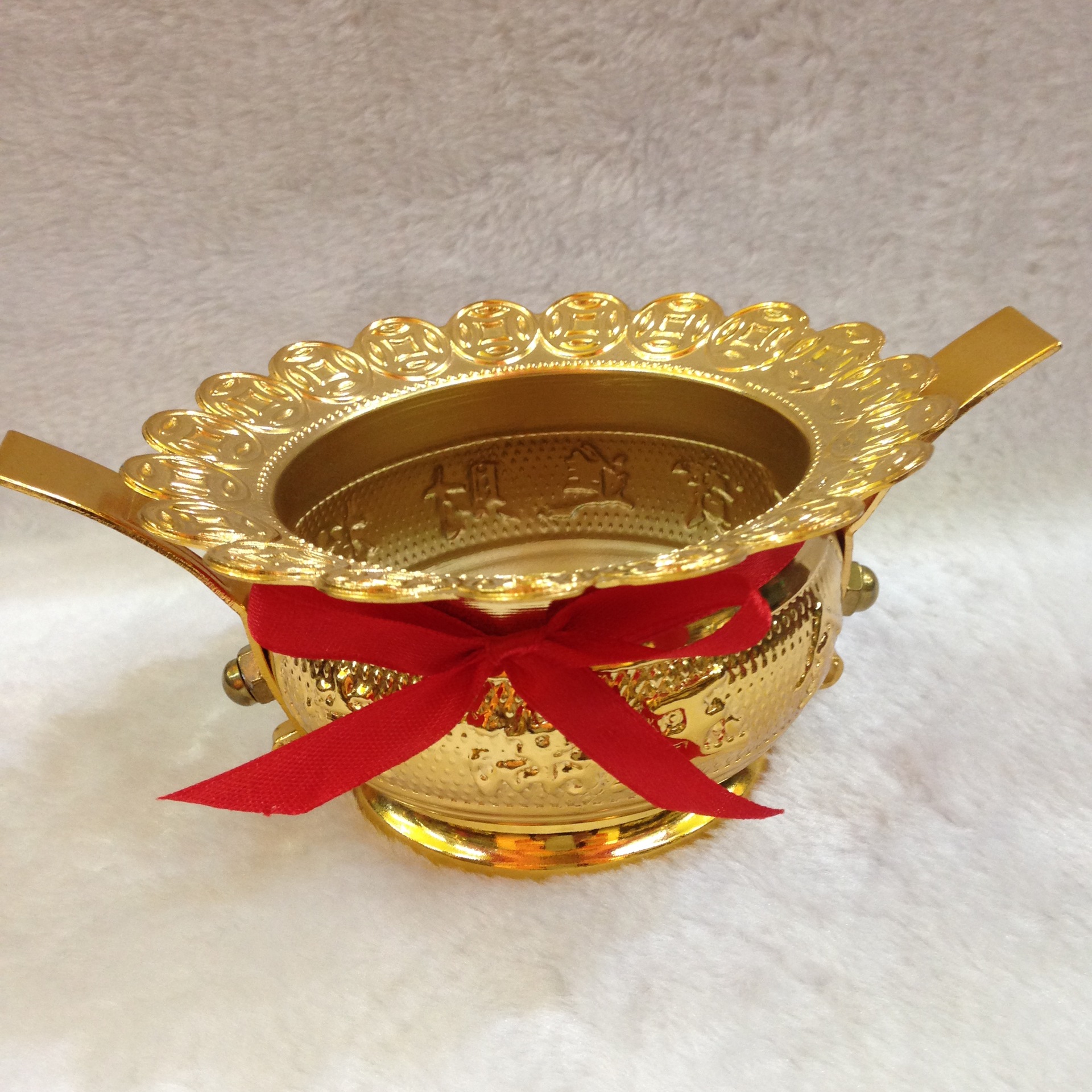 义乌佛具 佛教供具 祭神 祭祖供具 合金双耳招财进宝铜钱香.