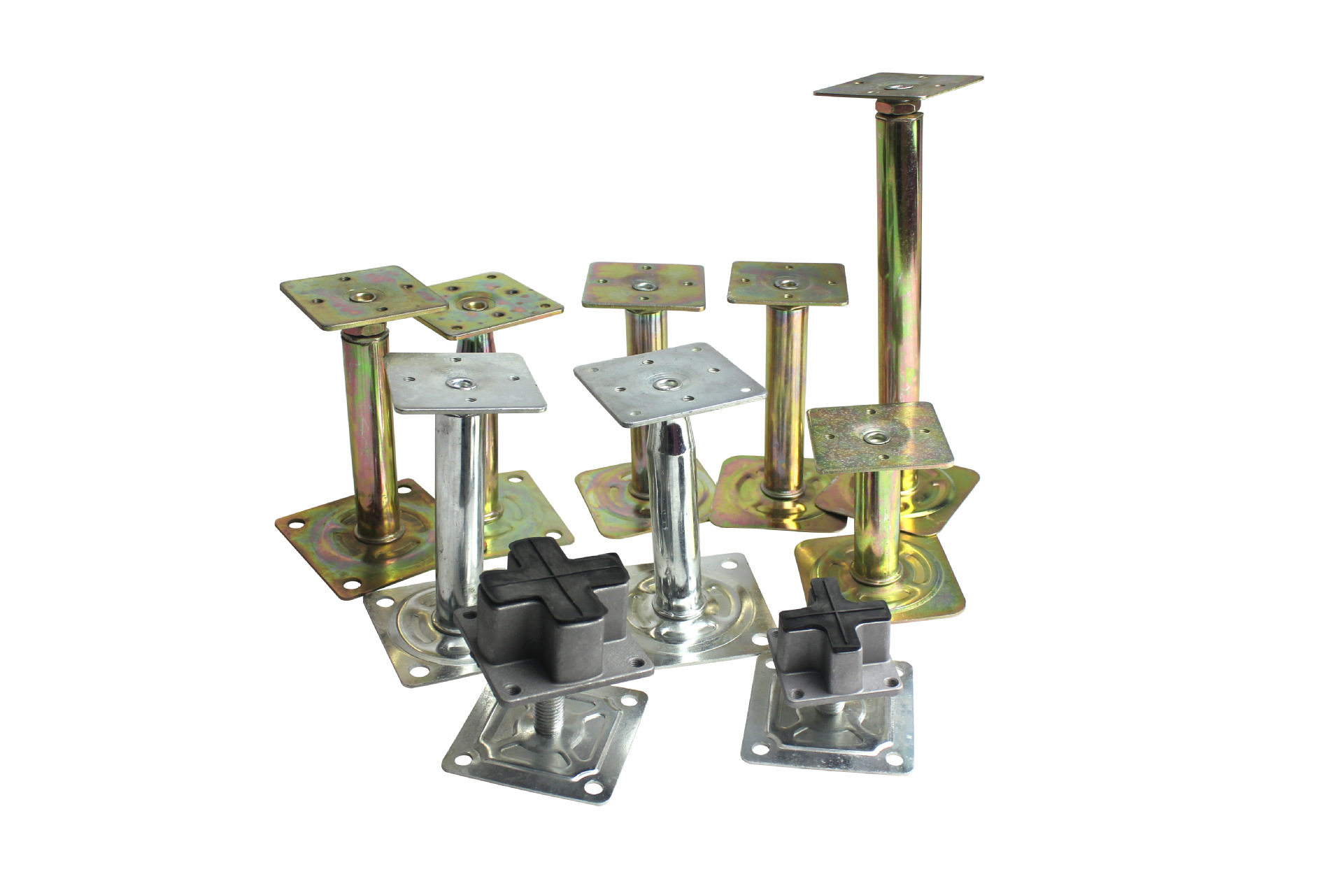 防静电地板支架 高度可调节架空高架活动支架防锈防静电金属支架