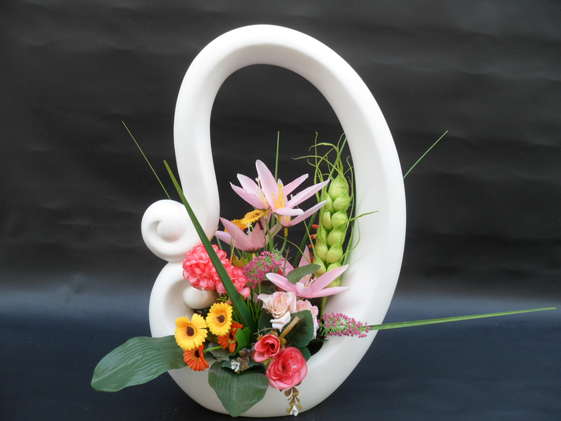 白色陶瓷花盆 花盆陶瓷 水仙花盆 家居摆设 创意 插花瓶 .