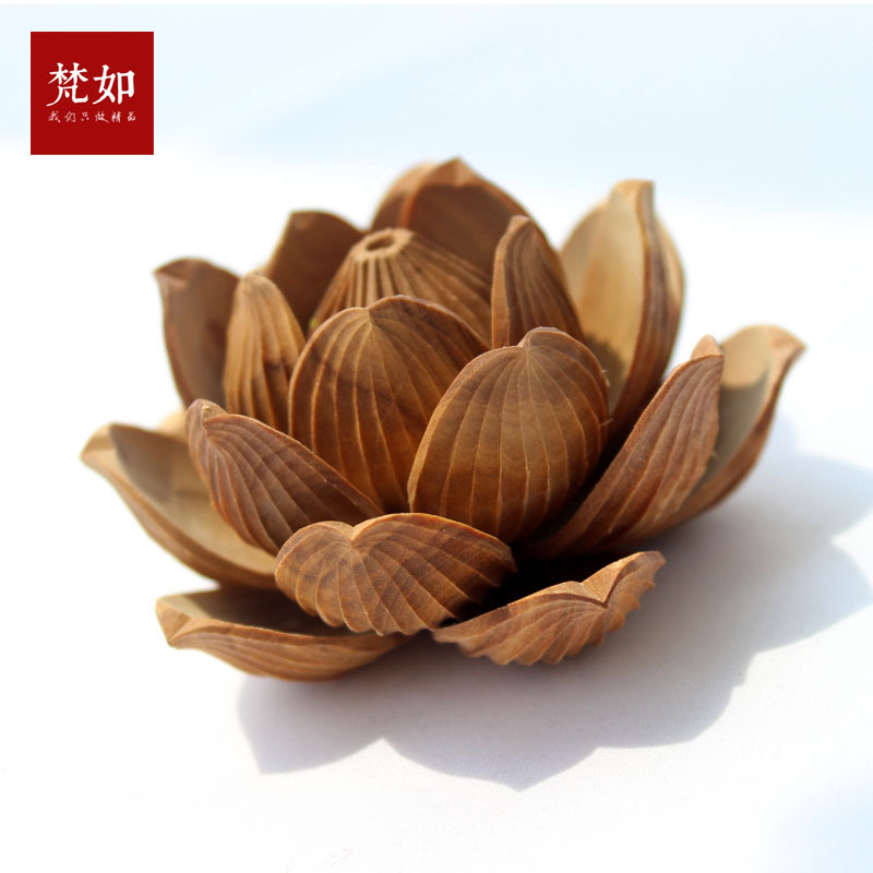 精品纯手工雕刻木质工艺品澳洲檀香木莲花大荷花汽车挂件配饰品