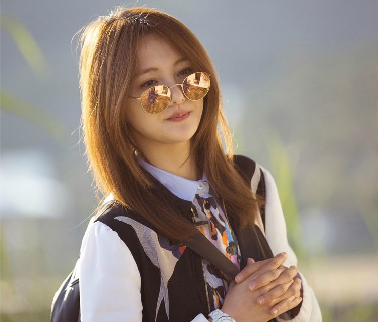 新款花儿与少年2佟丽娅郑爽同款太阳眼镜墨镜圆形反光彩膜 5666