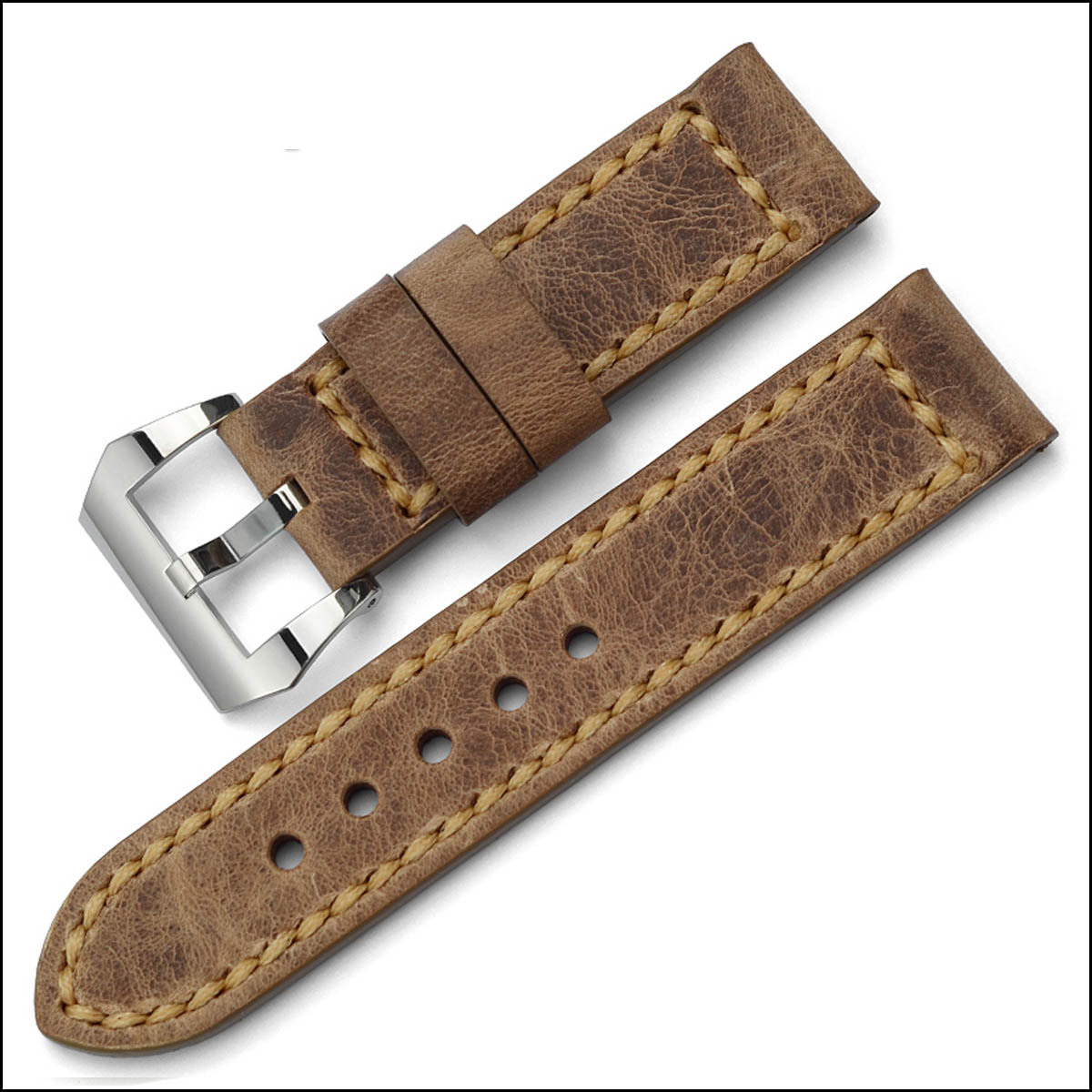 真皮表带 蝴蝶扣表带 牛皮手表带 手表配件