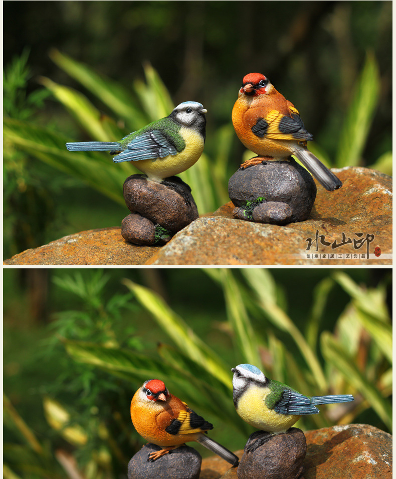 花园办公室家居装饰品创意工艺礼品 儿童礼物小鸟招财摆件包邮