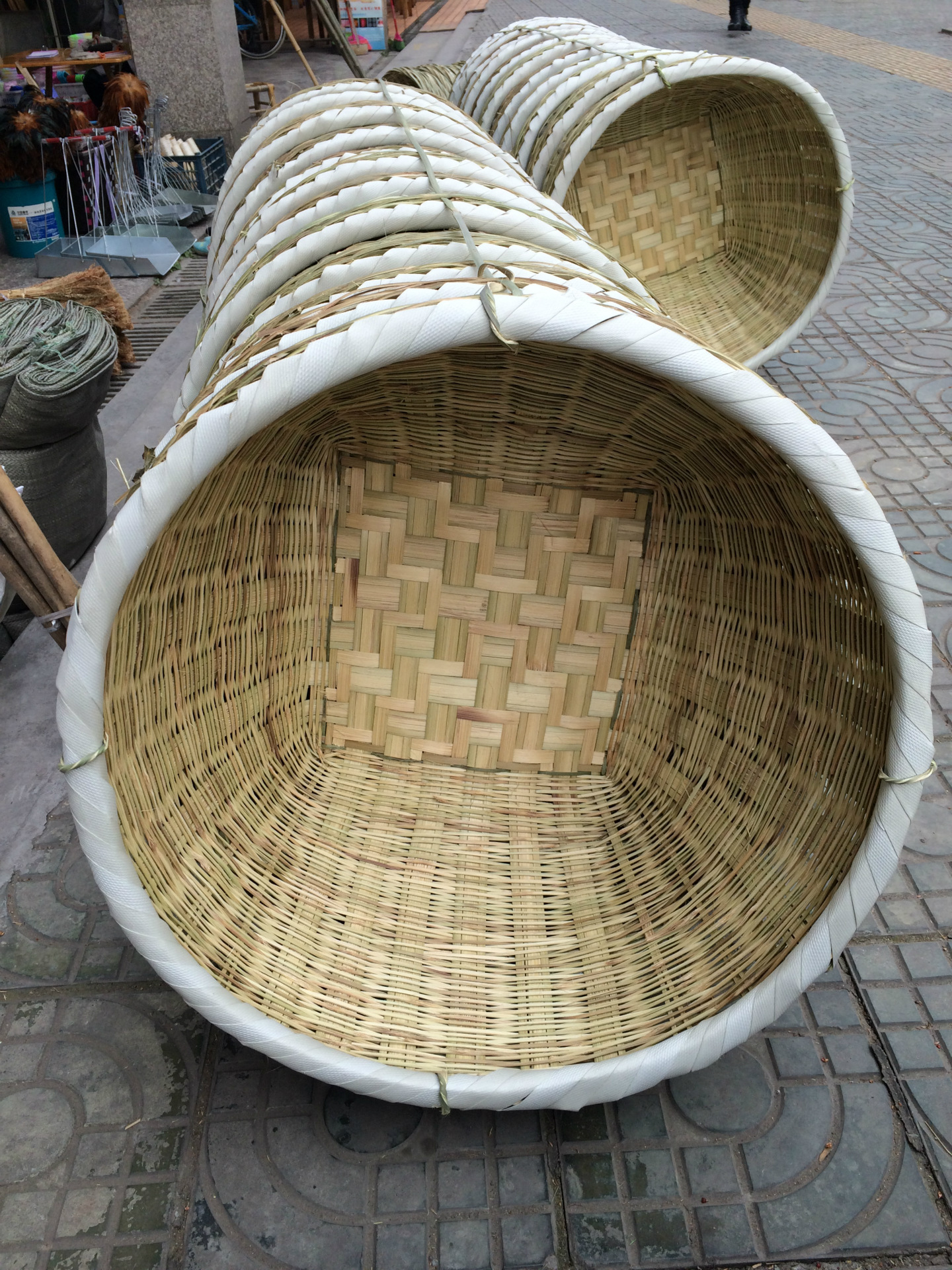 传统手工竹编 竹箩筐 箩篼 竹篓 竹筐子