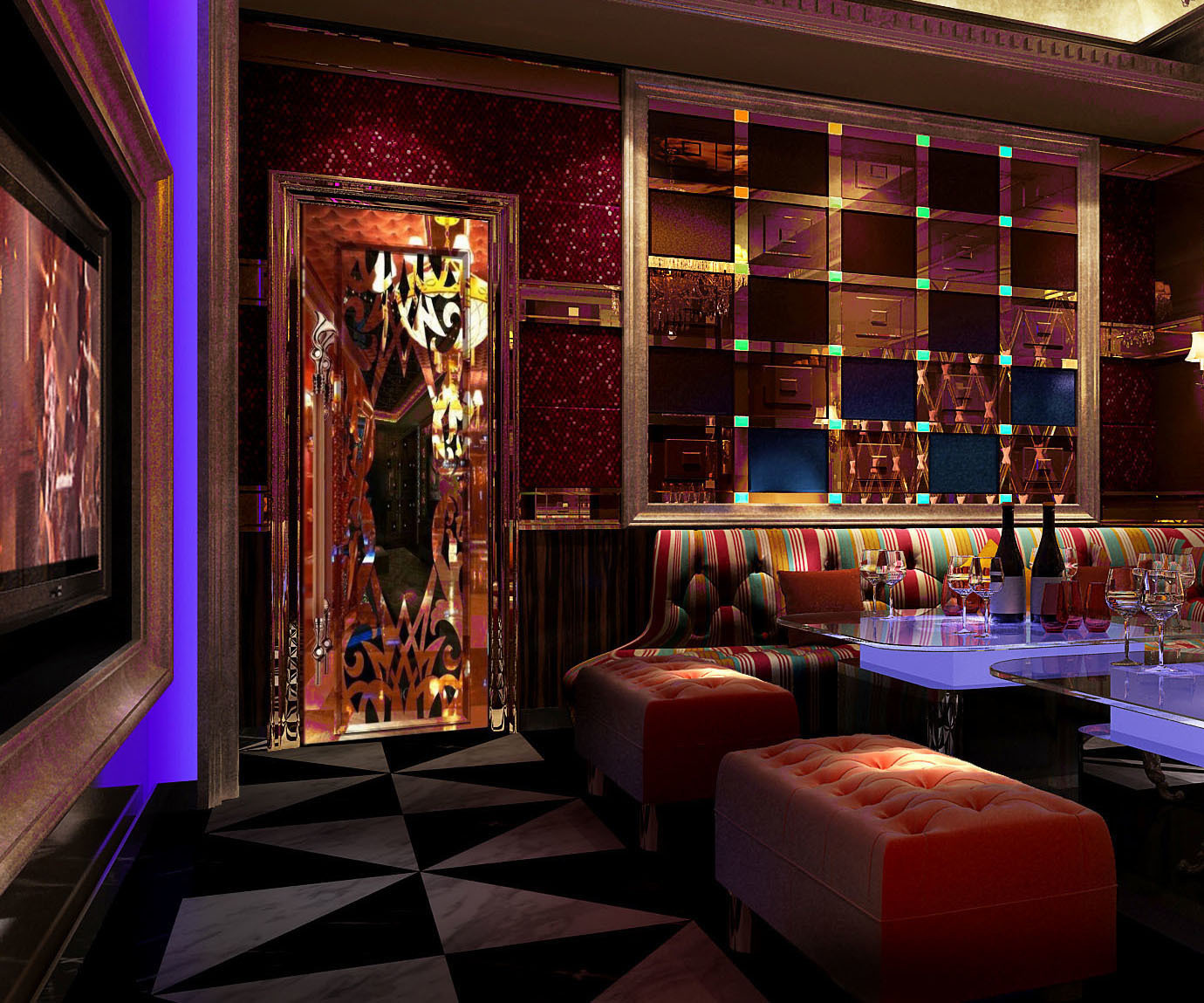 奢华品质豪华高贵ktv包厢门仿铜门zc