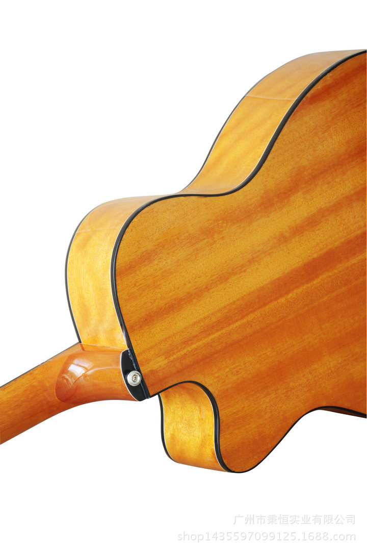 40寸民谣吉他云杉桃花芯高端亮光合板琴