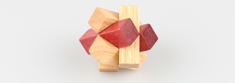 木结 木制孔明锁6通 益智玩具拆装 木质