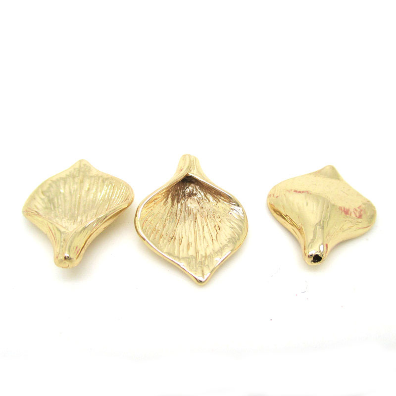 diy饰品材料配件批发 新24k包金色简约百合花花托 不掉色