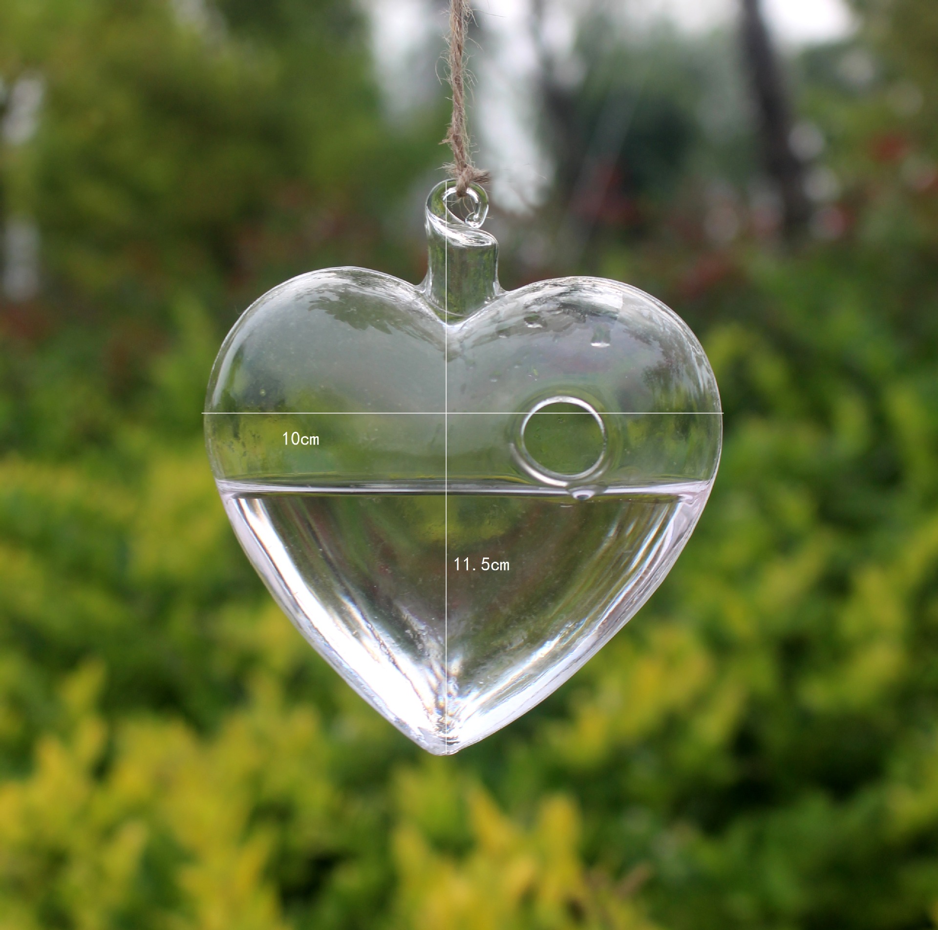 铭铖透明水晶玻璃悬挂花瓶 创意爱心花瓶 水培装饰器皿 家居饰品