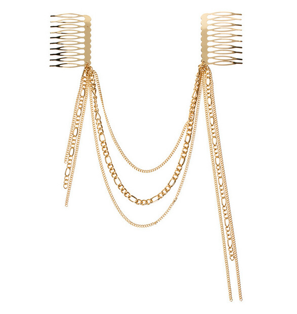 欧美外贸hair accessories 波西米亚双边合金流苏发簪发梳头饰