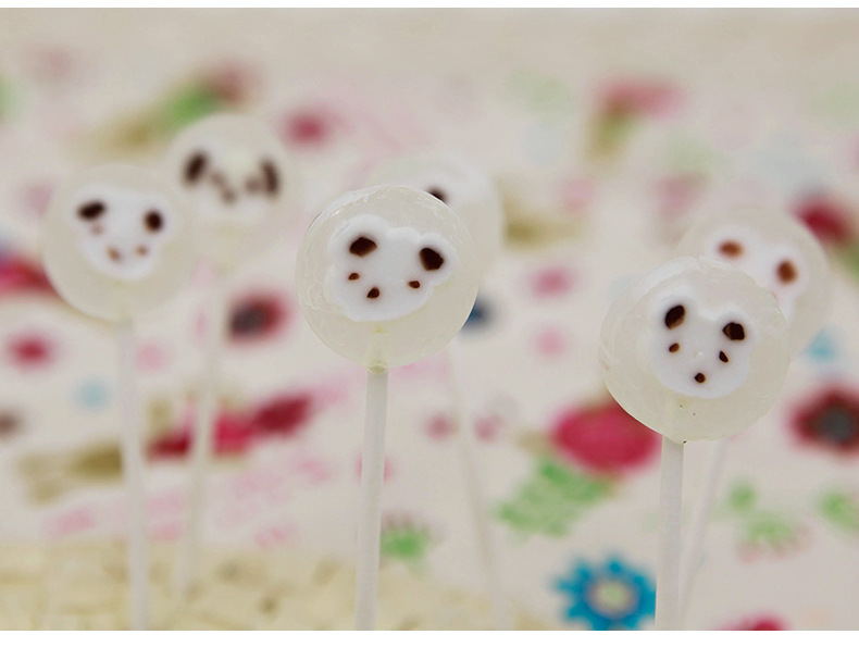 棒棒堂花式礼物水果味白色小熊棒棒糖硬糖创意糖果6g短支 2斤