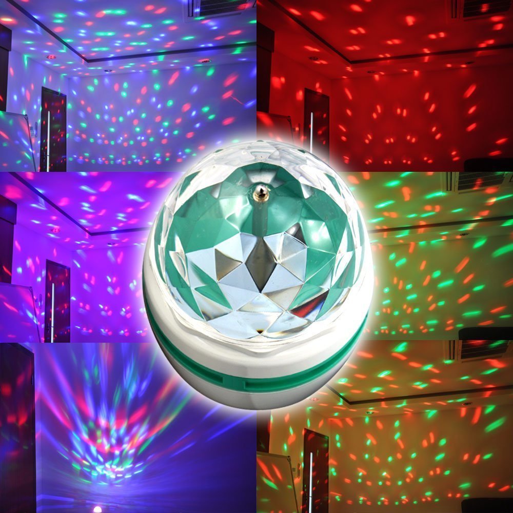 led七彩水晶魔球 自动旋转舞台灯光 ktv激光小灯泡 家庭ktv