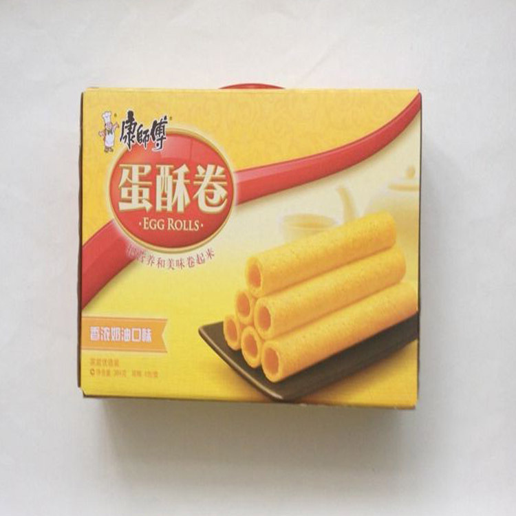 专业印刷定做蛋卷纸盒 鸡蛋卷彩盒 印务小吃包装盒 透明蛋卷.
