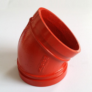 45°消防沟槽弯头 给水卡箍弯头 管道配件 山东沟槽管件 dn50-200