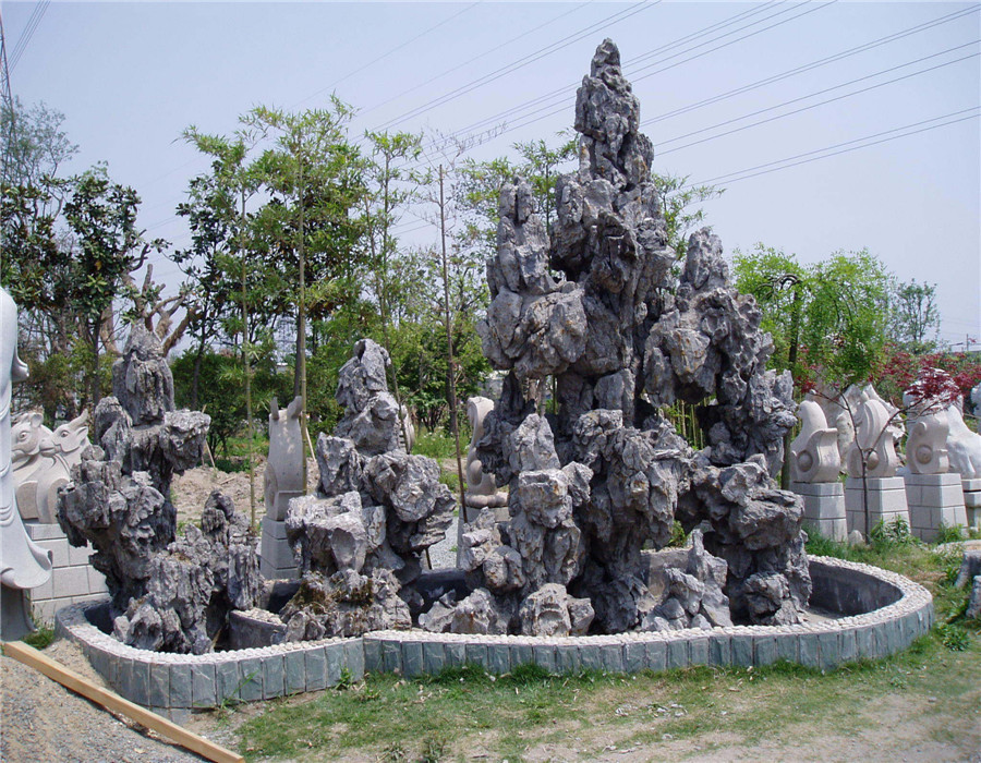 产地批发灵璧石假山石 薄利承接驳岸叠水 灵璧石假山