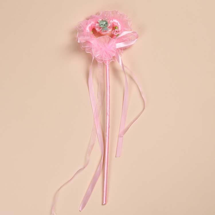 儿童魔法棒节日表演道具演出饰品 女童公主花童天使蕾丝花仙女棒