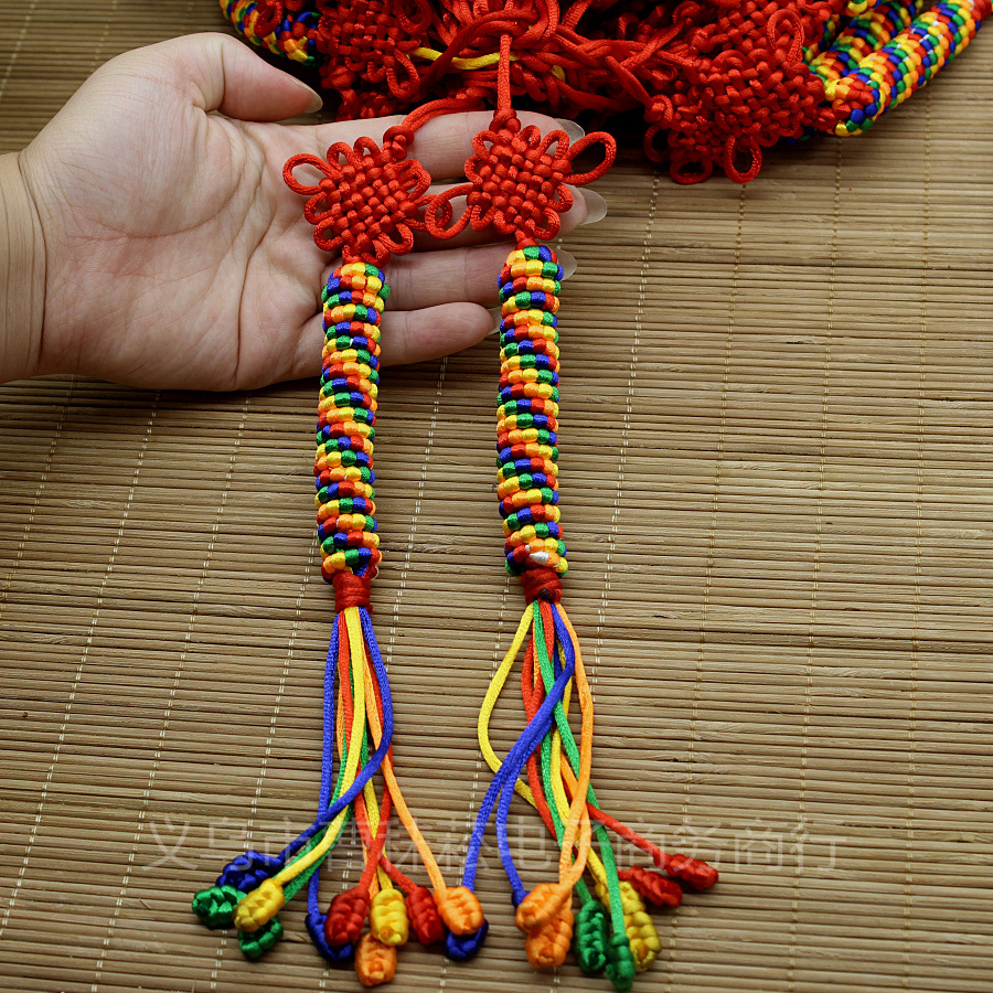 藏式六盘中国结 五彩金刚结 转经结 菠萝结 汽车挂件 包挂 批发