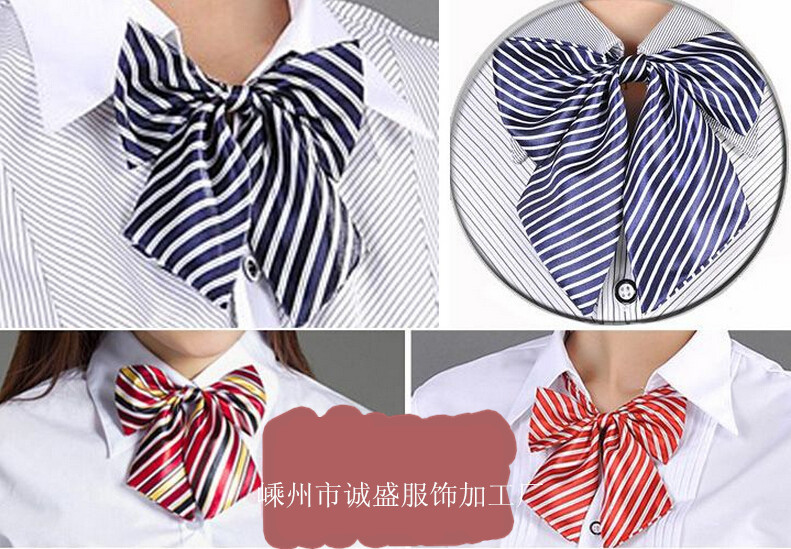 空姐银行酒店女职员正装蝴蝶结服务员儿童印花领巾 领结 领花