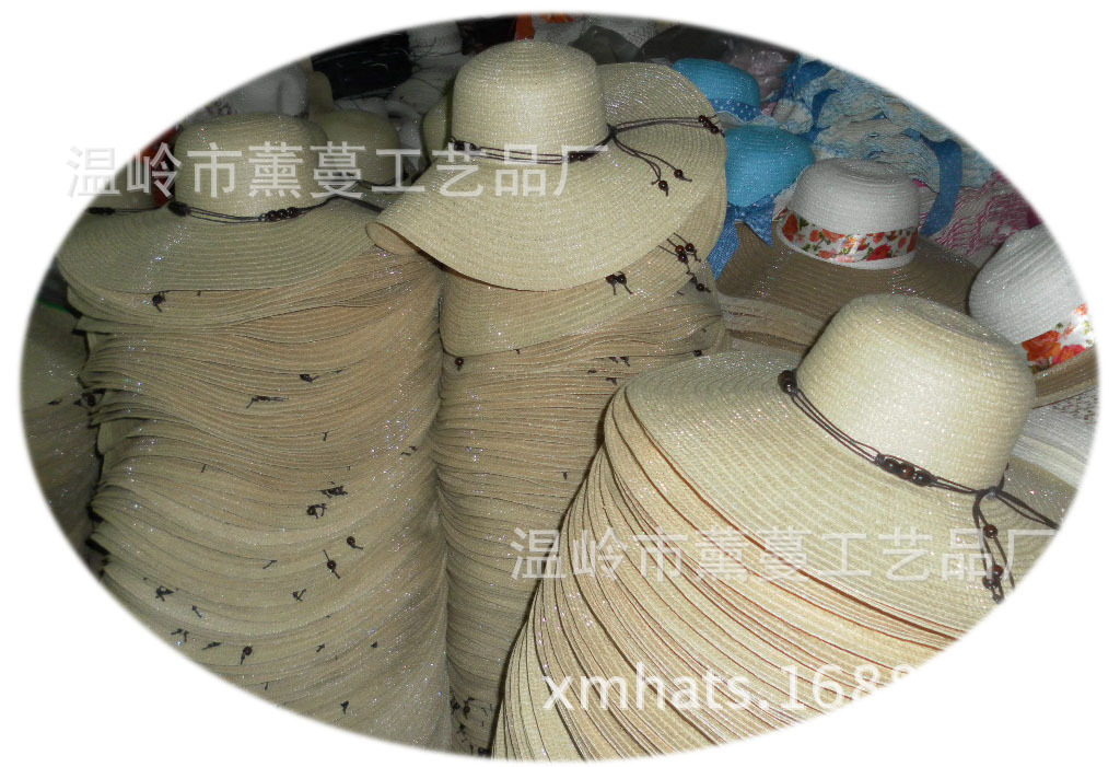 专业草帽生产厂家,接受来样来图定做下单和内销批发,可印制广告图案