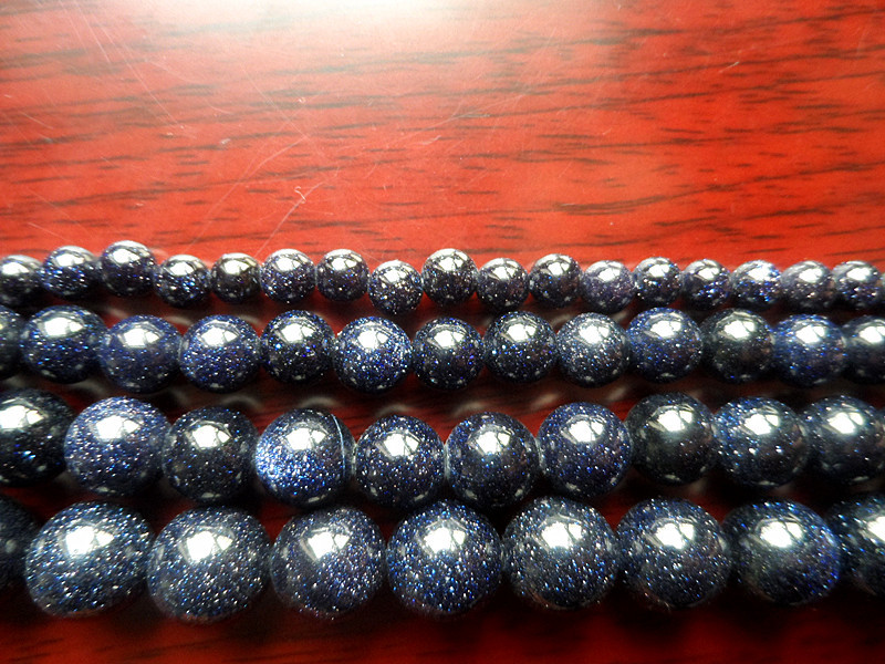 天然5a级满天星蓝沙石散珠圆珠子612mm特价