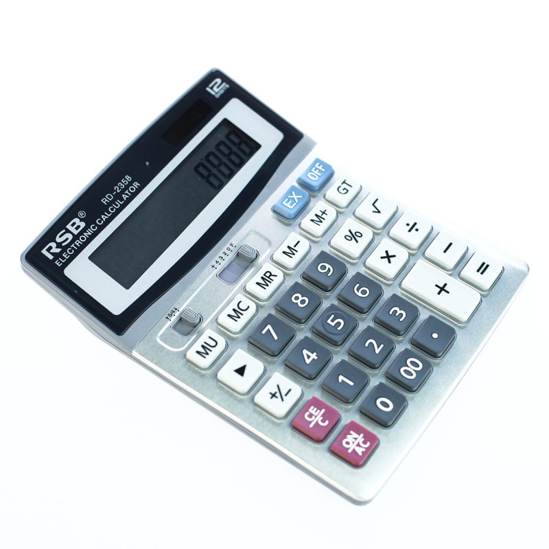 荣仕宝rsb rd-2358计算器 12位数办公专用计算机 太阳能电源
