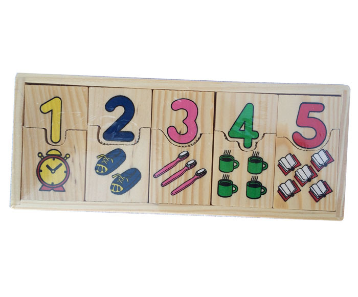 儿童木制益智力早教玩具 数字形状配对积木 小数字配对游戏板