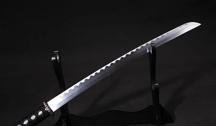 龙泉刀剑 加厚型黑色刻龙武士刀剑日本刀 东洋刀剑亚光套刀未开刃